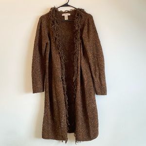 Sparkly Brown Duster Cardigan